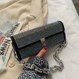 Soft Leather Bungee Bag Diamond Diagonal One-Shoulder Mobile Phone Handbag