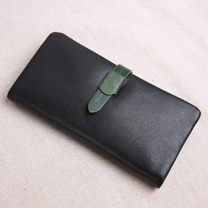 Soft Leather Wallet Female Long Buckle Cowhide Phone Bag