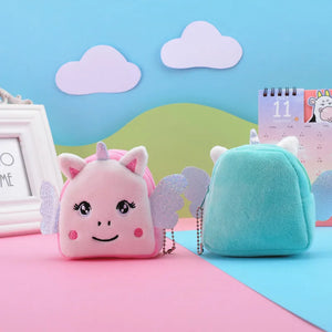 Plush Unicorn Coin Purse Zipper Wallet for Girls