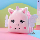 Plush Unicorn Coin Purse Zipper Wallet for Girls