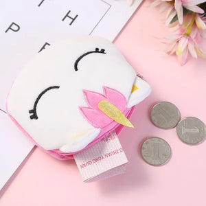 Plush Cartoon Women's Coin Purse Animal Zipper Girl Coin Purse