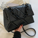 Women's PU Leather Handbag with Embroidery Thread
