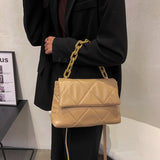 Women's PU Leather Handbag with Embroidery Thread