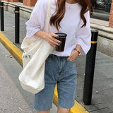 Women Canvas Shopping Bag Eco Shopper Tote Large Capacity Shoulder Bags