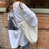 Women Canvas Shopping Bag Eco Shopper Tote Large Capacity Shoulder Bags