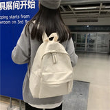 Solid Backpacks Students Brief Unisex Couples Travel Casual All-match School Bag