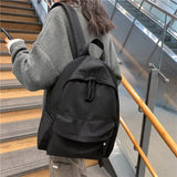 Solid Backpacks Students Brief Unisex Couples Travel Casual All-match School Bag