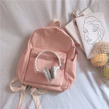 Sweet Pink Canvas Backpack Women School Bag Casual Travel Harajuku Teens