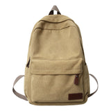 Solid Canvas Backpacks 100% Cotton Leisure Travel Bags Unisex Large Capacity
