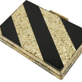 Striped Glitter Acrylic Casual Shoulder Bag for Women