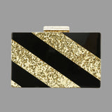 Striped Glitter Acrylic Casual Shoulder Bag for Women