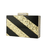 Striped Glitter Acrylic Casual Shoulder Bag for Women