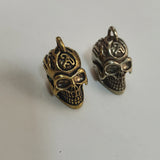 Solid Brass Skull Key Top Cap Cover Car Keychain Decoration