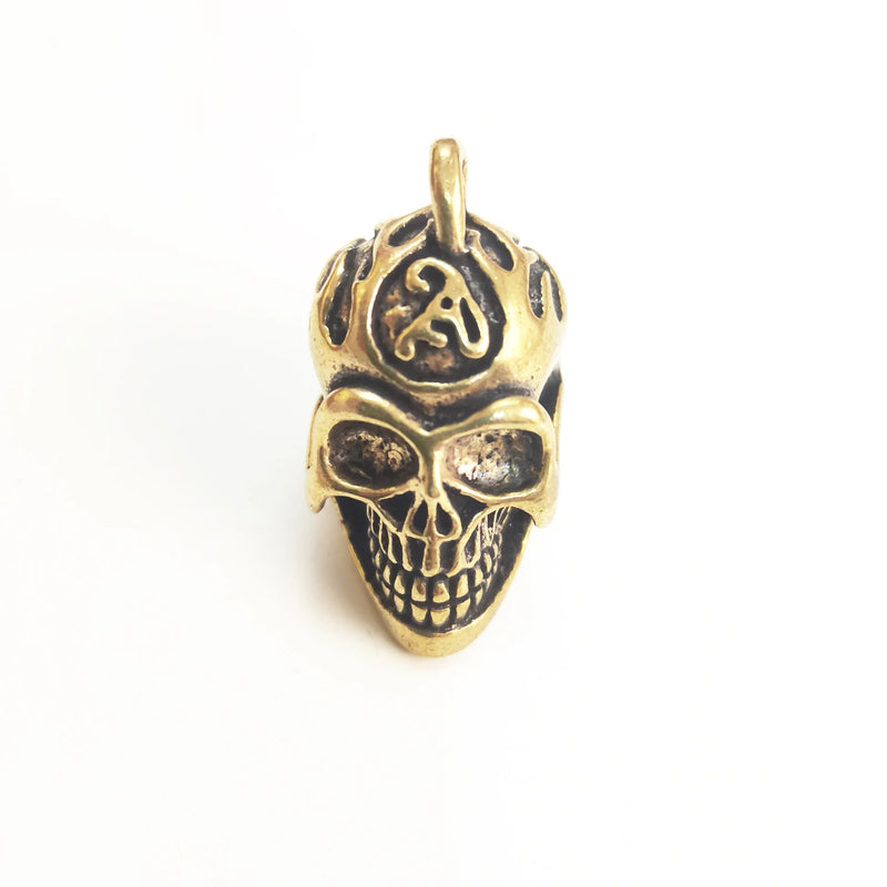 Solid Brass Skull Key Top Cap Cover Car Keychain Decoration