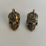 Solid Brass Skull Key Top Cap Cover Car Keychain Decoration