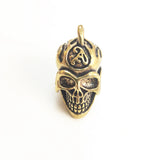 Solid Brass Skull Key Top Cap Cover Car Keychain Decoration