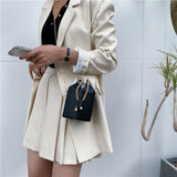 Solid Bucket Shoulder Bags Women Versatile Satchel PU Womens Handbags