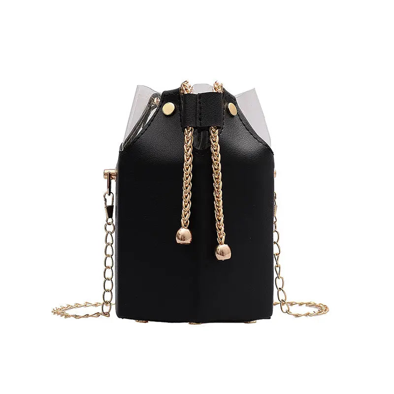 Solid Bucket Shoulder Bags Women Versatile Satchel PU Womens Handbags