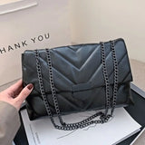 Casual Chain Crossbody Bag Women Shoulder Bag PU Leather Messenger