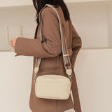 Solid Classic Crossbody Bag with Wide Fabric Strap
