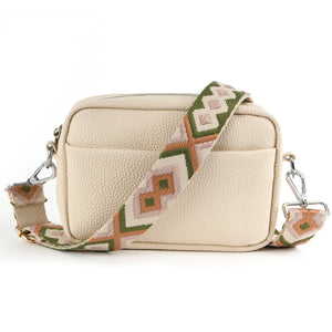 Solid Classic Purses Handbags Women Wide Fabric Strap Crossbody Bag