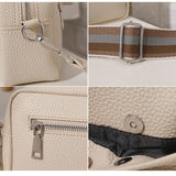 Solid Classic Crossbody Bag with Wide Fabric Strap