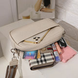 Classic Wide Strap Crossbody Bag Zipper Shoulder Bag