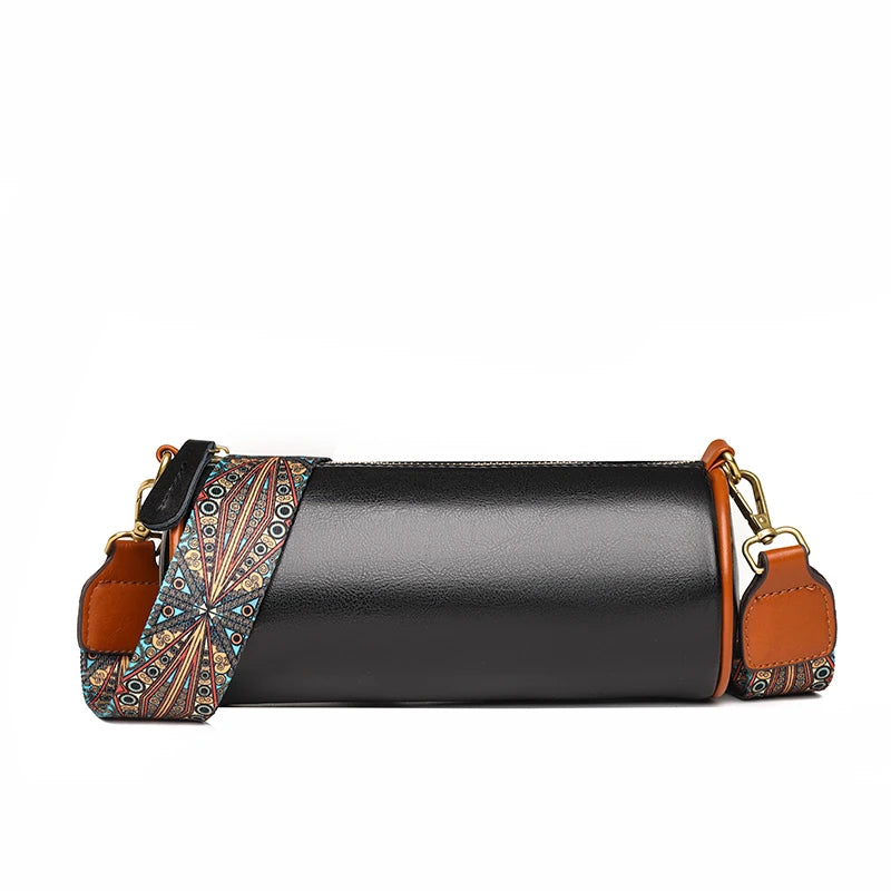Leather Round Women Bag Shoulder Bags Mini Messenger Bag