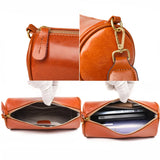 Leather Round Women Bag Shoulder Bags Mini Messenger Bag