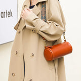 Leather Round Women Bag Shoulder Bags Mini Messenger Bag