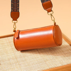 Leather Round Women Bag Shoulder Bags Mini Messenger Bag