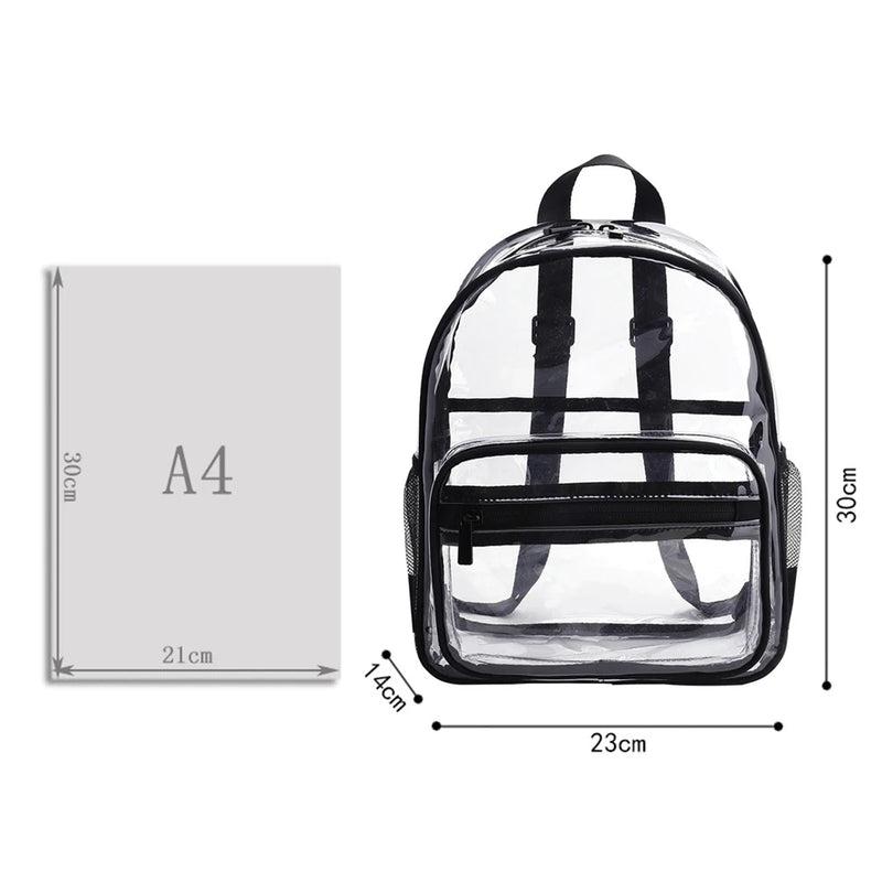 Solid PVC Backpack Large Capacity for Girls Daily Travel Shopping Bag