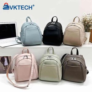 Solid Leather Backpack School Bags Soft Rucksack Mini Small Shoulder Bag