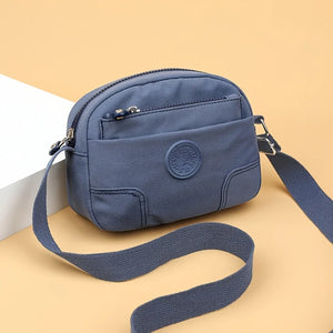 Canvas Crossbody Bag Large Capacity Zipper Bag with Adjustable Strap