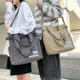 Canvas Shoulder Bag Large Capacity Men Messenger Bag Student Laptop