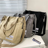 Canvas Shoulder Bag Large Capacity Men Messenger Bag Student Laptop