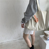 Canvas Letter Printed Large-capacity Tote Bag