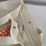 Canvas Letter Printed Large-capacity Tote Bag