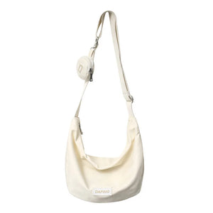 Solid Canvas Personality Women Dumpling Bag