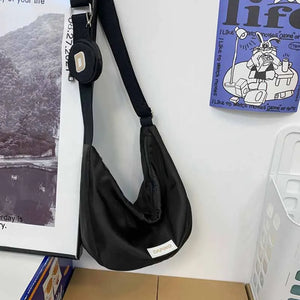 Solid Canvas Personality Women Dumpling Bag