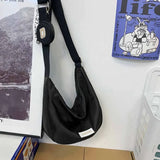 Solid Canvas Personality Women Dumpling Bag