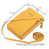 Leather Cell Phone Shoulder Bag for Women Crossbody Hand Bag Zipper Purse