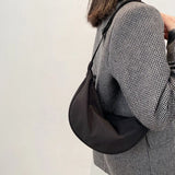 Large Capacity Solid Chest Bag for Women, Crossbody Half Moon Belt Bag