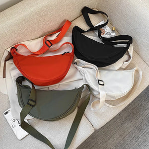 Women's Solid Chest Bag Large Capacity Travel Crossbody Female Belt Bag