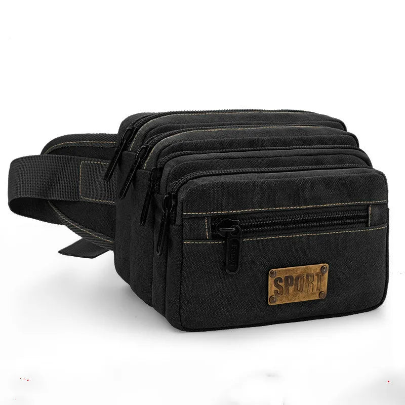 Canvas Chest Bag for Men Large Capacity Waist Fanny Pack