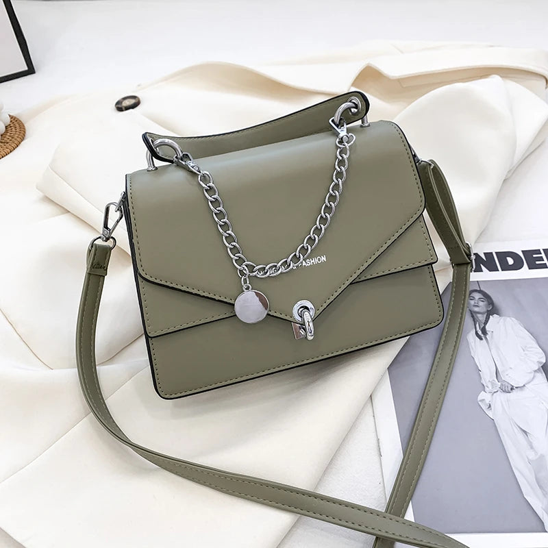 Classic PU Leather Women's Shoulder Bag Square Handbags