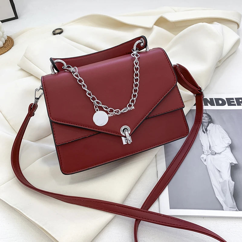 Classic PU Leather Women's Shoulder Bag Square Handbags