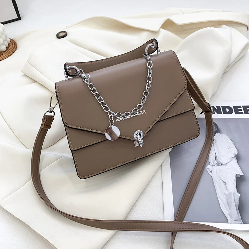Classic PU Leather Women's Shoulder Bag Square Handbags