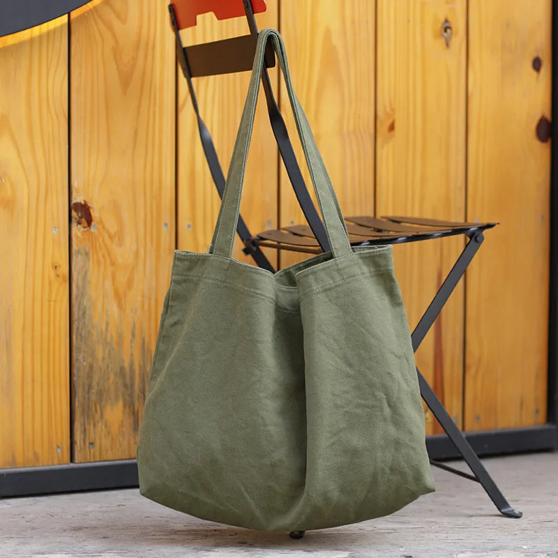 Classic Shoulder Bag Canvas School Shopping Large Capacity