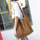 Classic Shoulder Bag Canvas School Shopping Large Capacity